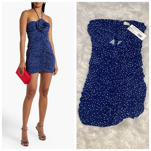 Magda Butrym Dresses & Skirts - MAGDA BUTRYM Polka dot ruched halterneck mini dress